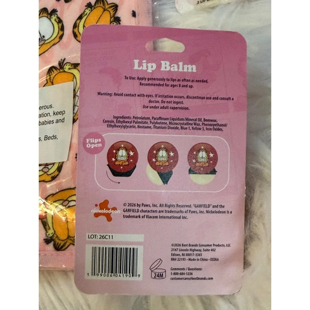 Garfield Nickelodeon Bundle Sunglasses Towel Tub Treads Lip Balm Set New